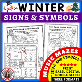 WINTER Music Activities - 12 Music Signs and Symbols Mazes