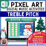 WINTER Music Activities Treble Note Name Pixel Art