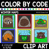 WINTER NAPS Color by Number or Code Clip Art HIBERNATION