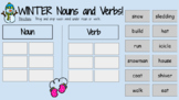 WINTER Nouns and Verbs Sorting Activity - Google Slides