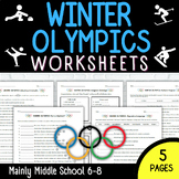 WINTER OLYMPICS Worksheet BUNDLE (5 worksheets)
