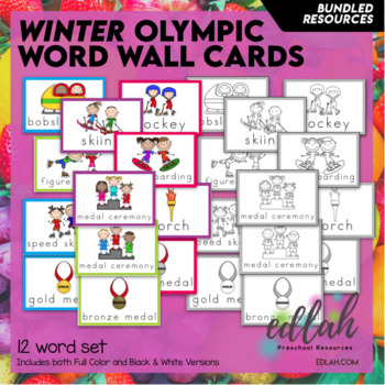 WINTER Olympic Vocabulary Word Wall Cards (set of 12) - Bundled | TPT