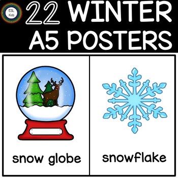 Preview of WINTER POSTERS/FLASHCARDS - Winter Vocabulary Pre-K, Kinder, ESL and Special Ed