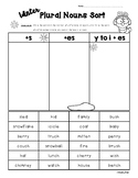 WINTER Plural Endings and Suffixes Sort - +es, +s, change 