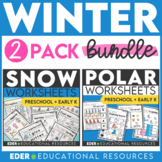 WINTER Preschool Worksheets | Polar Snow Arctic Activities