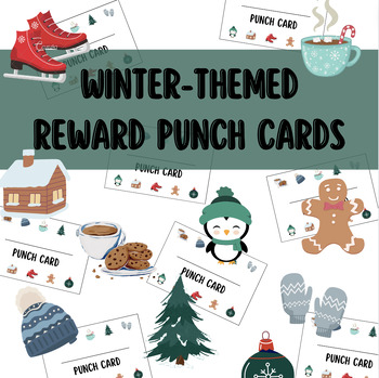 Preview of WINTER - Punch Cards - EDITABLE (TWO VERSIONS)