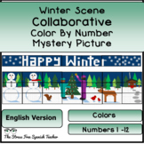 WINTER SCENE Color By Number COLLABORATIVE Poster ENGLISH VERSION