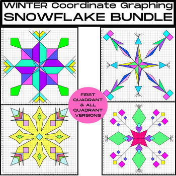 Preview of BUNDLE-SNOWFLAKE/SYMMETRICAL Designs-Coordinate Graphing-Bulletin Board