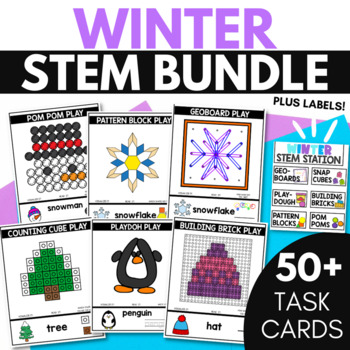 Preview of WINTER STEM STATIONS | Fine Motor Mats for December or January