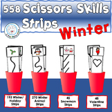 Preschool Kindergarten WINTER Scissors Skills Strips