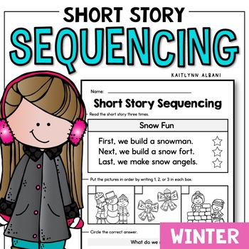 WINTER Sequencing Short Stories - Reading Pages for Beginning Readers