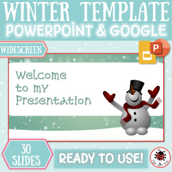 Preview of WINTER Super Cute PowerPoint / Google Slides Presentation Template | 30 slides!