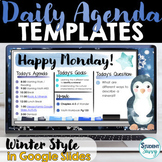 WINTER THEME Daily Agenda Template Holiday Schedule Google