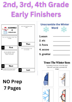 Preview of WINTER THEMED EARLY FINISHERS