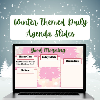 Preview of WINTER THEMED Holiday Christmas Daily Agenda Template