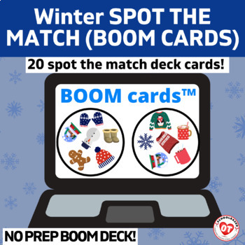 Preview of WINTER THEMED SPOT THE MATCH BOOM CARDS:OT /SLP visual perceptual game