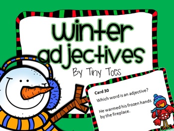 Preview of SCOOT WINTER Theme Adjective Game task cards common core