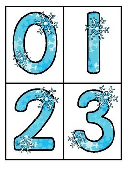 Preview of WINTER Snow Large Numbers 0-30 - Make Activities and Room Decor