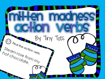 Preview of SCOOT WINTER Theme Mitten Madness Action Verb Game task