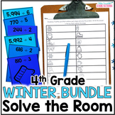 Winter Math - Solve the Room 4th Grade Bundle - 4th Grade 
