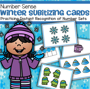 Preview of Subitizing Cards to 10 - Practicing Instant Recognition Number Sense Winter
