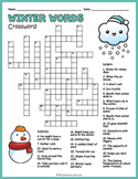 (3rd, 4th, 5th, 6th Grade) WINTER VOCABULARY Crossword Puz