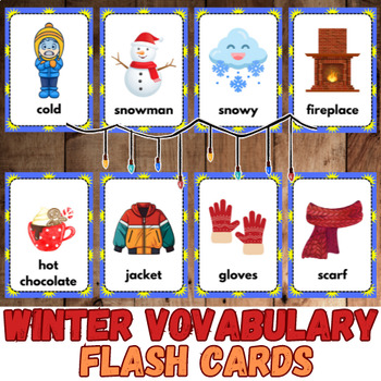 Preview of WINTER Vocabulary Flash Cards.