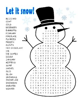 WINTER WORD SEARCHES, BUNDLE 9 PAGES, WINTER ACTIVITIES, HOLIDAY ACTIVITIES