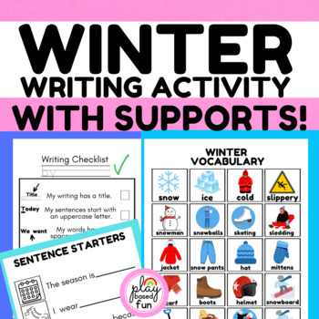 Preview of WINTER ACTIVITIES, WINTER WRITING PROMPTS Kindergarten Grade 1 Special Education