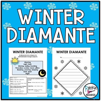 Preview of WINTER WRITING | WINTER POETRY | WINTER Diamante Poem | JANUARY WRITING