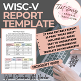 WISC-V Report Template (WORD) w/ 35 PAGE Cheat Sheet- Thor