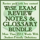 WISE / W!SE Exam REVIEW SHEETS and PERSONAL FINANCE GLOSSA