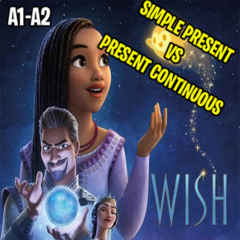Preview of WISH 2023 │ SIMPLE PRESENT VS PRESENT CONTINUOUS WORKSHEET │ GRAMMAR VOCABULARY