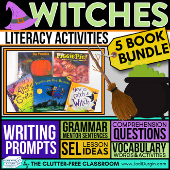 Preview of WITCHES BOOK COMPANION BUNDLE Interactive Read Alouds Halloween reading