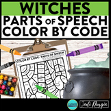 WITCHES color by code HALLOWEEN coloring page PARTS OF SPE