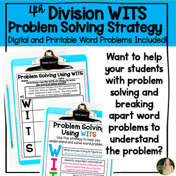 Preview of WITS Division Problem Solving Strategy & Word Problems | 4th Grade