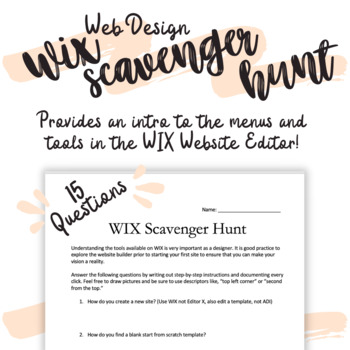 Preview of WIX Scavenger Hunt - Web Design - Multimedia Design - Digital Design