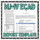 WJ ECAD Report Template School Psychology Special Educatio