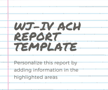Preview of WJ-IV ACH Report Template