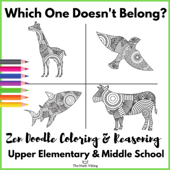 Preview of WODB Zendoodle COLORING & REASONING Math Soft Start Upper Elementary Middle