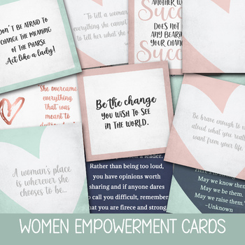 Preview of WOMEN EMPOWERMENT QUOTE CARDS, POSITIVE AFFIRMATION, VISION BOARD PRINTABLES