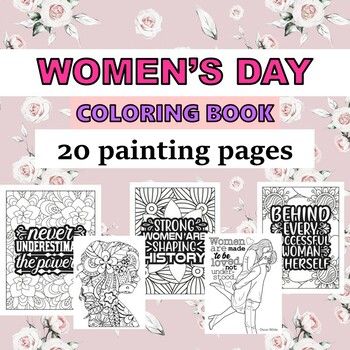 Preview of WOMEN'S DAY COLORING PAGES for adults | ESL English Culture activities
