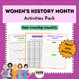 WOMEN'S HISTORY MONTH || Activities Pack for Middle School