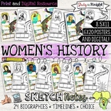 Women's History Month, Biographies, Timelines, Sketch Note