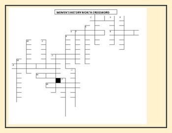 Preview of WOMEN'S HISTORY MONTH CROSSWORD : Can you guess the person?