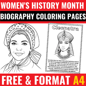 Preview of WOMEN'S HISTORY MONTH Coloring Pages Posters | Biography worksheets | Activities