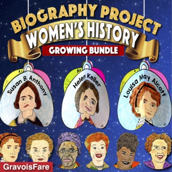 Preview of WOMEN'S HISTORY MONTH Growing Bundle: Biography Projects of Famous Women