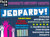 WOMEN'S HISTORY MONTH JEOPARDY! Interactive, Editable Game