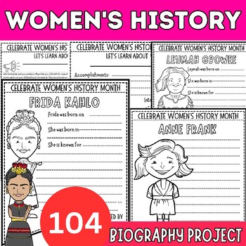 Preview of WOMEN'S HISTORY MONTH Research Projects | Women's day Biography Reports Activity