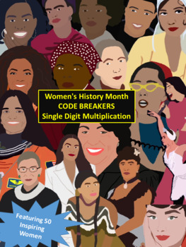 Preview of WOMEN'S HISTORY MONTH Single Digit Multiplication Biography Decoders!